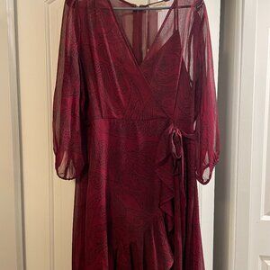Calvin Klein Burgundy Wrap Dress